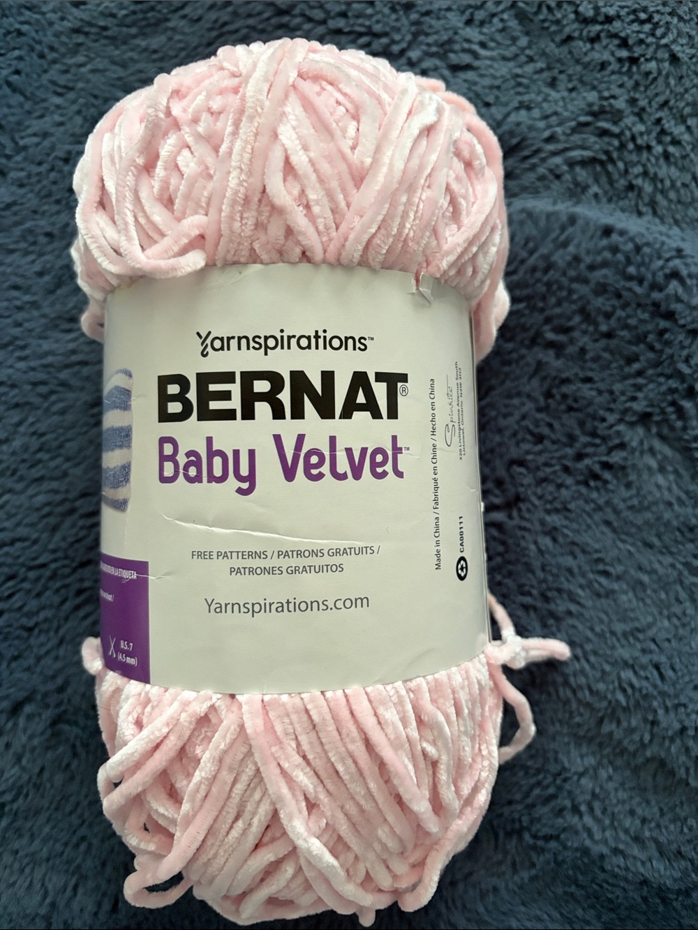 Bernat Baby Velvet Plush Yarn - Pink 300g